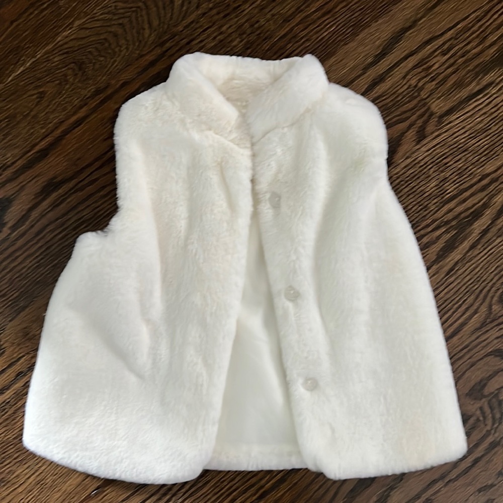 Epic Threads ivory white fur vest girls 2T